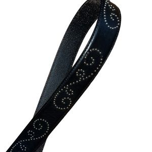 BRIGHTON Black Leather Studded Belt